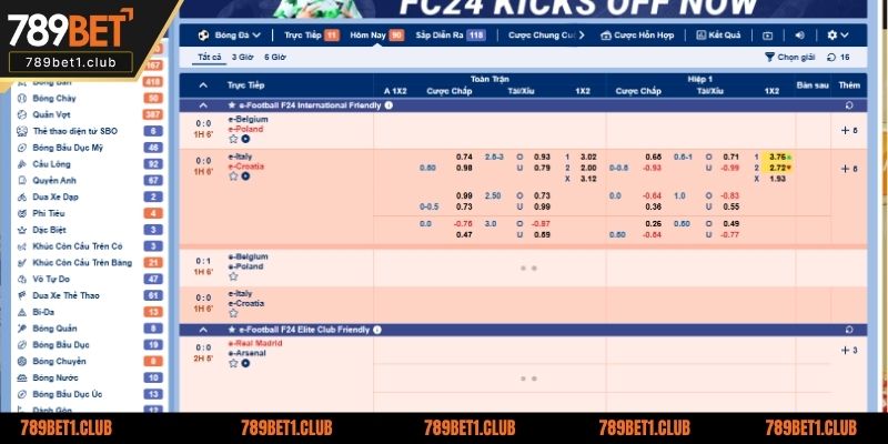 Kèo châu Á tại 789BET luôn hấp dẫn người chơi